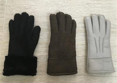 China Luxuriöse wärmste Schaffell-Handschuhe/das Schaffell-Handschuhe der Schwarz-ledernen Frauen zu verkaufen