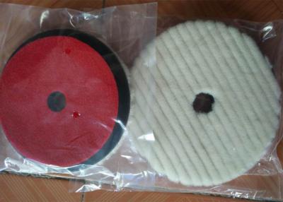 China Lamb Sheep Skin Wool Car Polishing Pads With 1cm - 2.5 Cm Sponge Thickness for sale