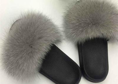 China Damen echte luxuriöse Fox-Pelz-Pantoffel-Antibeleg bequem für Herbst-Winter zu verkaufen