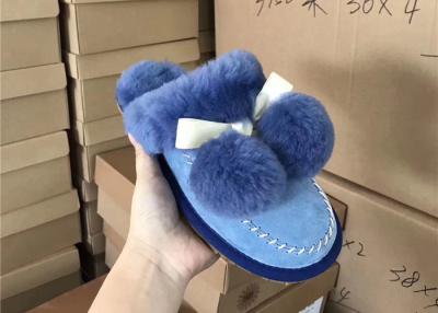 China Pantoffels van de de Schapenwol van luxueuze Geverfte Vrouwen Merinos de Pluizige, de Pantoffels van de Damesschapehuid Te koop