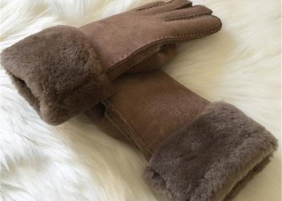 China Wärmste Schaflederhandschuhe MANN-' s-VELOURSLEDER SHEARLING ZEICHNETE WINTER-HANDSCHUHE zu verkaufen