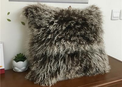 China Thick Warm Soft Mongolian Fur Pillow Long Curly Wool Anti Apnea 50*50cm for sale