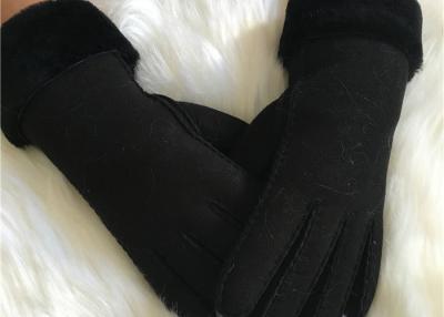 China Übergeben Sie Lederhandschuh der genähten reinem Schaffell den wirklichen Pelz gezeichneten Shearlings-Handschuhmänner zu verkaufen