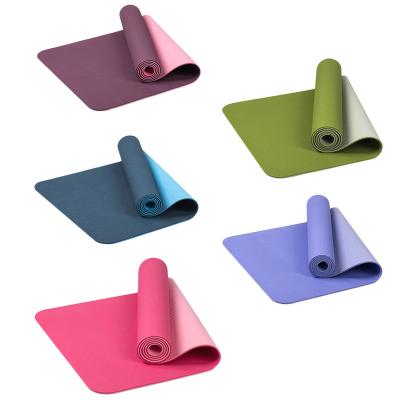 China Two Color Widened Yoga Mat New Style Widened Non-slip Professional Fitness Mat Tpe Material Environmental Protection Yoga Mat for sale