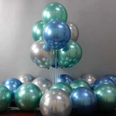 China Toy Colorful Peal Metallic Latex Balloons Promotional Decoration Chrome Balloons Shiny Metallic Latex Balloons 12INCH for sale