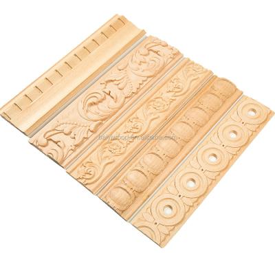 China Traditional Wooden Furniture Decorative Moldings Wooden Beech Moldings Ornamental Carved Wood Molding for sale