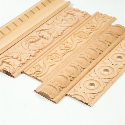 China Good Price Traditional Carved Decorative Wooden Moldings Chair Rail Moldings for sale