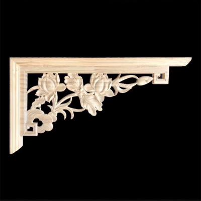 China Modern Home Decor Scroll Carved Onlays and Appliques Carve Wooden Rosettes for sale