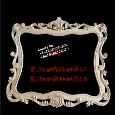 China Antique Solid Wood CNC Carved Decorative Wood Mirror Frame For Furniture for sale