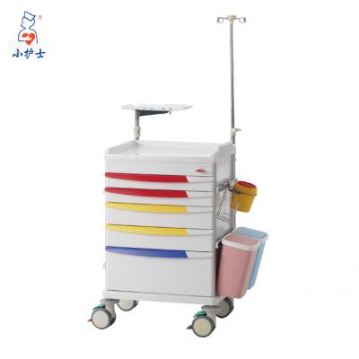 China New Design Modern Medical Trolley ABS Hospital Crash Trolley Rescue Resuscitation Trolley F-46 for sale