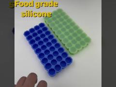 Blue Food Grade 36 Cavities Octagonal Silicone Ice Cube Tray Mold With Cover