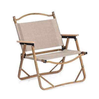 China Contemporary Outdoor Furniture Wood Grain Aluminum Portable Folding Camping Chair for sale