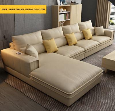 China Modern Style Sectional Sofa Bed Convertible With Fabric L Shape Storage Living Room Furniture Suede Sofas for sale