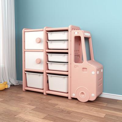 China Custom Plastic Movable Modern Baby Furniture Chest Corner Cupboard Rack Drawer Toys Storage Children Kids Cabinets For Kindergarten Use for sale