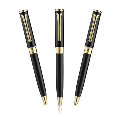 China Wholesale Promotional Pen 2021 Classic Metal Twist Slogan Ballpoint Pen Customize Logo Black Pen Gift Promotional for sale