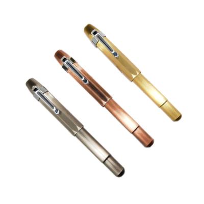 China Wholesale Supplier New Popular Luxury Handmade Hexagonal Brass Fountain Pen Chinese Student Pen for Promotional Gift for sale