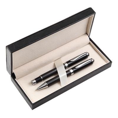 China 2021Top Quality Customized Logo Pen Box Black Leather Luxury Gift 2021Top Quality With Velvet Inside For Promotional Gift for sale