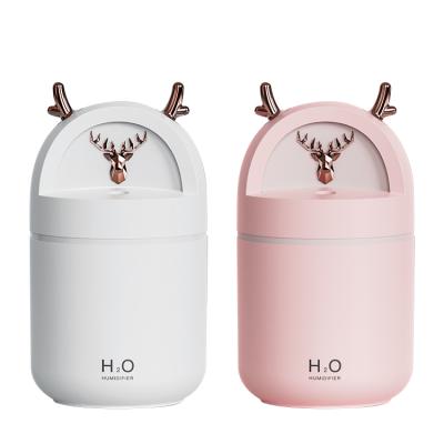 China Ultrasonic Cute Deer Air Humidifier Usb Humidificador Warm Cool Mist Car Kinscoter With Night Light for sale