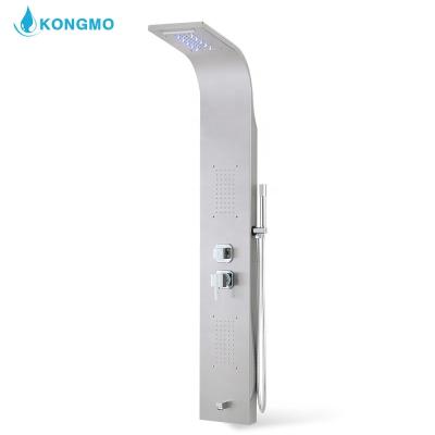 China Without Slide Bar Multifunction Waterfall 2 Wall Mount Bathroom Massage Shower Panel Turn Setting System for sale