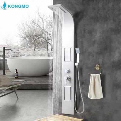 China Without Slide Bar Stainless Steel Shower System Wall Mount Bathroom Multifunctional Super Large Rainfall Shower Top Panel for sale