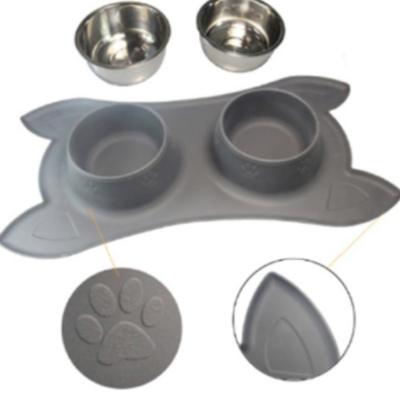 China Sustainable Stainless Steel Dog Food Bowl, Dog Water Rolls Pet Bowl with Non-Slip Silicone Mat No-Spill, Feeder Bowls for Dogs Cats Pets for sale