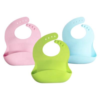 China Best Selling Sustainable Sustainable Food Grade Kids Silicone Waterproof Baby Bib Beautiful Feeding Supplies for sale