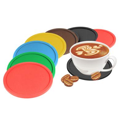 China Sustainable Silicone Drinks Coaster Round Silicone Cup Mat Tabletop Protection For Any Table Type Fits Any Size Of Drinking Glasses for sale