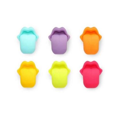 China Viable Wine Glass Markers Pack of 6 Washable Wine Accessories Silicone Wine Charms for sale