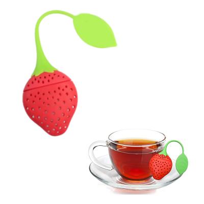 China Strawberry Design Silicone Tea Infuser Viable Strainer - Suitable For Use In Teapot, Teacup And More-A Wonderful Gift For The Tea Drinker for sale