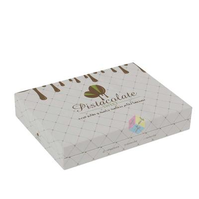 China Recyclable White Treat Tote Boxes Custom Logo Chocolate for sale