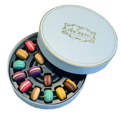 China Recycled Materials Wholesale Gift Packaging Luxury Round Macaron Box for sale