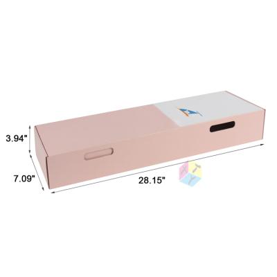 China Recyclable Cardboard Long Thin Flower Gold Corrugated Box for sale