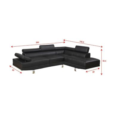 China (Height)Adjustable Living Room Leather Corner Sofa Set American Popular Style Modern Design Folding PU Sofas for sale