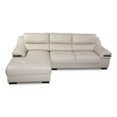 China Convertible Classic Luxury White Leather Sofa Set Living Room Sectional Recliner / Contemporary Sofa Furniture for sale