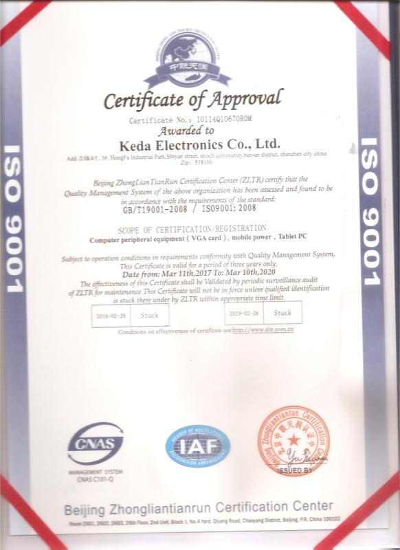 ISO9001 - Keda Electronics Co., Ltd.