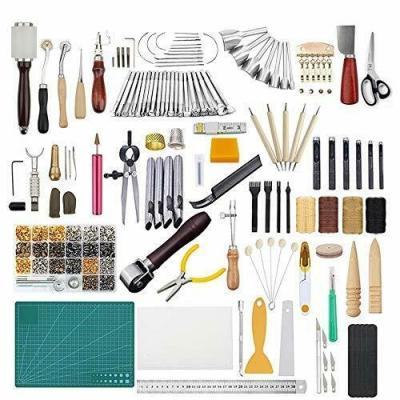 China Leather Craft Leather Craft Tool Kit Pack Leather Craft Set Hand-sewn Leather Factory Leather Craft 336pcs Tool Kit for sale