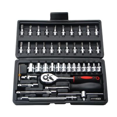 China 2022 Machine Repair Socket Wrench, 46pcs In One Set Machine Auto Repair Tools Combination Set Impact Socket Wrench 1/4 Drive Bit Ratchet Wrench Set for sale