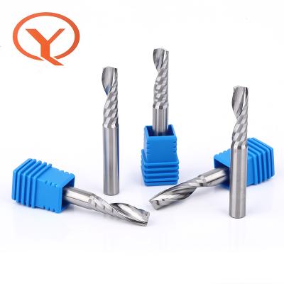 China Mobile Phone Tablet Qiye 3.175mm-10mm Solid Carbide Single Flute End Mill Cutter For Woodworking for sale