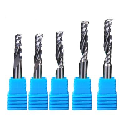 China Qiye Solid Flute Compossion Carbide Milling Cutter CNC Wood Solid Carbide End Mill For Wood MDF for sale