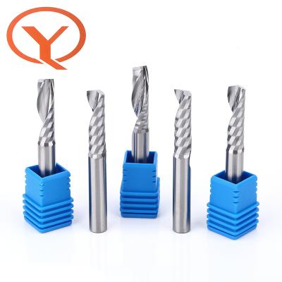 China Mobile Phone Tablet Qiye 3.175mm-10mm Solid Carbide Single Flute End Mill Cutter For Aluminum for sale