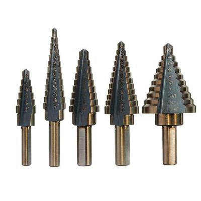 China High Quality Metal Drilling Qiye Pagoda 5PCS Drill Bit Set Step Drill Bit for Wood and Metal Drilling for sale