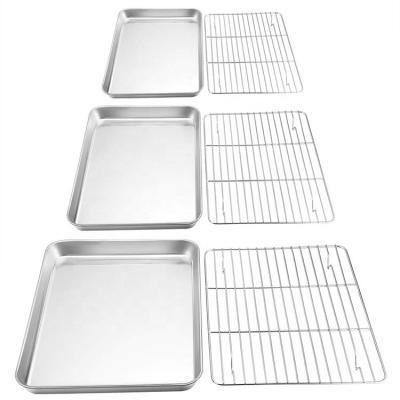 China Sustainable Food Bakeware Bread Safe Baking Cookie Tray Aluminum Sheet Pan for sale