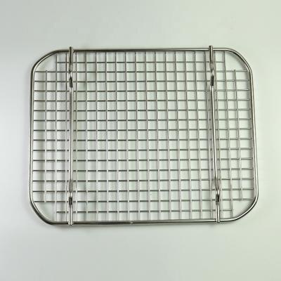 China Stainless Steel Sustainable Bakery Cooling Wire Baking Tray Microwave Oven Grill Rack for sale