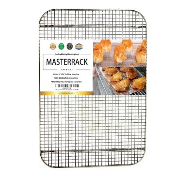 China Sustainable 100% Stainless Steel 304 Wire Grid Sheet Roll Pan Cooling Rack for sale