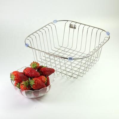 China Kitchen Sustainable Rack Stainless Steel Wash Fruit Vegetables Drain Basket for sale