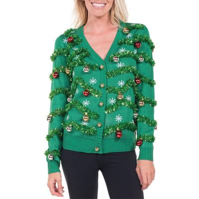 China Cute Anti-wrinkle Classic Cardigan Printed With Fun Animal Patterns And Women Christmas Sweater for sale