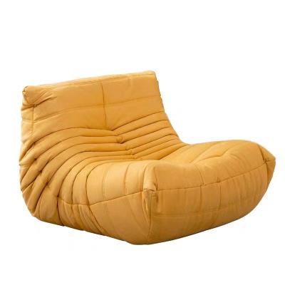 China Lazy tatami s lazy home bedroom s living room reading sofa chair caterpillar sofa cream balcony living room suede simple velvet fabric for sale