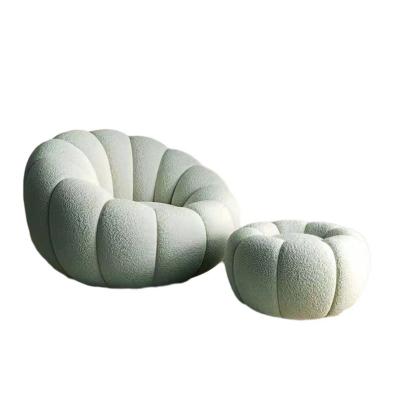 China Spinning Lazy Sofa, White Lamb Plush Pumpkin Lounge Chair, Luxurious Bedroom Sofa for sale