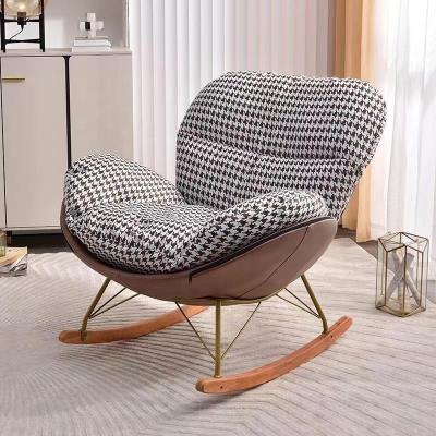 China Small Apartment Fabric Lazy Comfortable Recliner Recliner Chairs Household Living Room Furniture Leisure Rocking Chair With Ottoman for sale