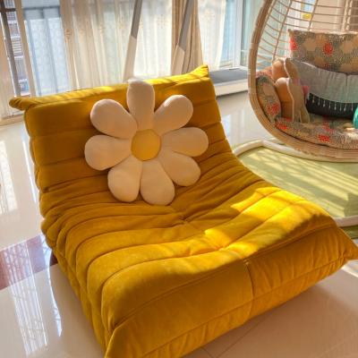 China Living Room Extended Floor Seating Soft Comfortable Folding Lazy Couch Sofa Chair Living Room Fabric Pleated Upholstery for sale